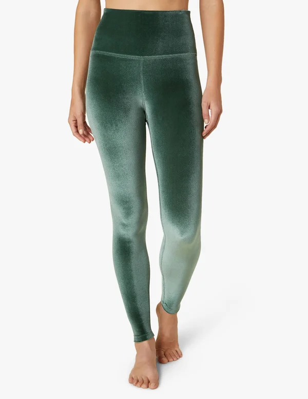 Velvet Motion High Waisted Midi Legging - Beyond Yoga Forest Green, M