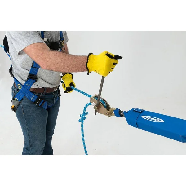 Werner L120030 30ft 2-Man Rope Horizontal Lifeline System, D-Bolt ANCHOR, Rope Tensioner