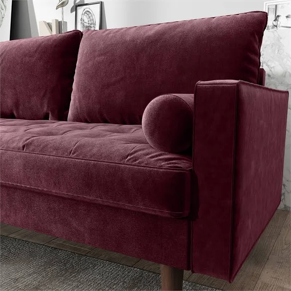 Kingway Furniture Velvet Genoa Living Room Loveseat in Rosy