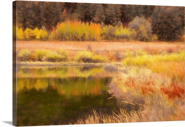 Autumn Pond, Canvas Wall Art, 24x16, Great Big Canvas