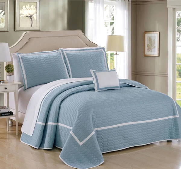 Chic Home Mesa Quilt Set, Blue, Queen