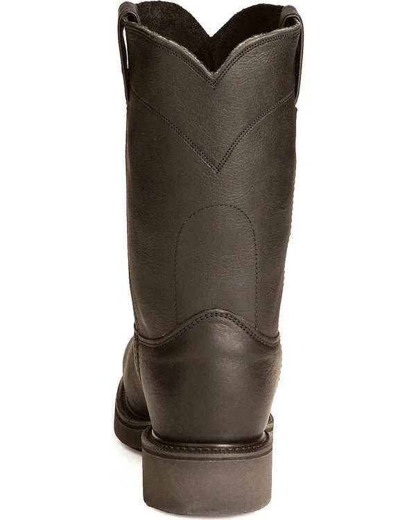 Justin Men's Conductor Black Steel Toe Work Boots - 4767 - Size 10.5
