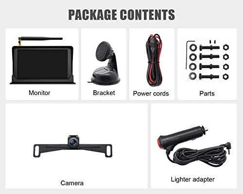 DoHonest HD 1080p Digital Wireless Backup Camera Kit with 5 inch TFT Monitor for Trucks, cars, suvs, vans, campers Rear View Camera
