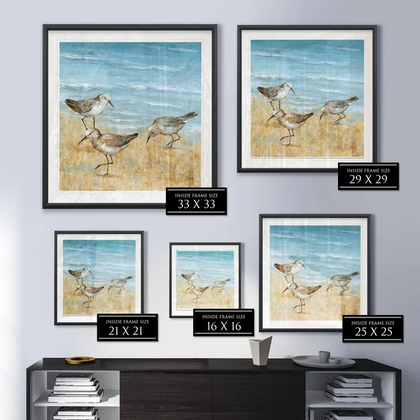 Sandpipers II -Framed Giclee Print - 24x24