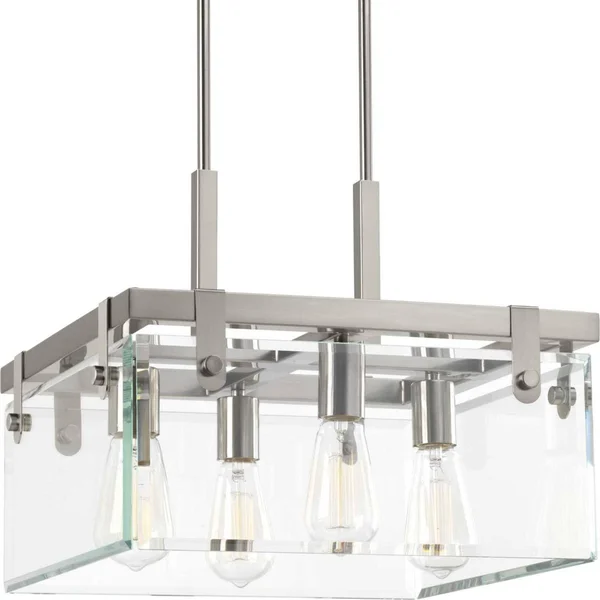 Progress Lighting P350090-009 Glayse Semi Flush Mount Light, Brushed Nickel