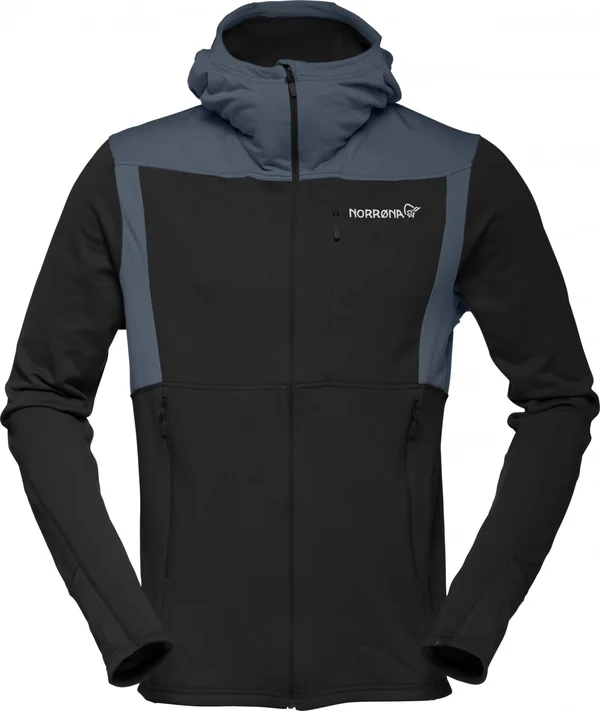 Norrona Falketind Warm1 Stretch Full-Zip Hooded Fleece - Men's Caviar, L