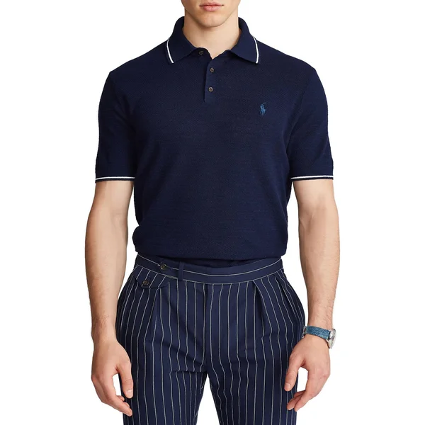 Polo Ralph Lauren Cotton Linen Men's Polo Shirt - Blue