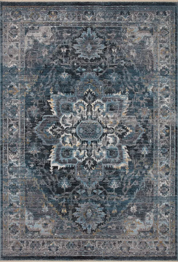 Loloi II Samra SAM-01 Denim Grey Rug - 2 ft 7 in x 12 ft
