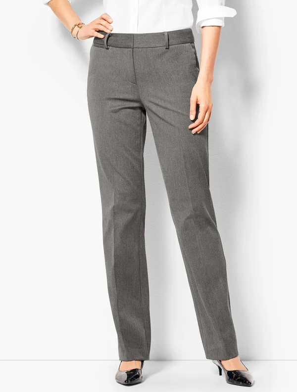 Refined Bi-Stretch Barely Boot Pants - Charcoal Grey Heather - 12 Talbots