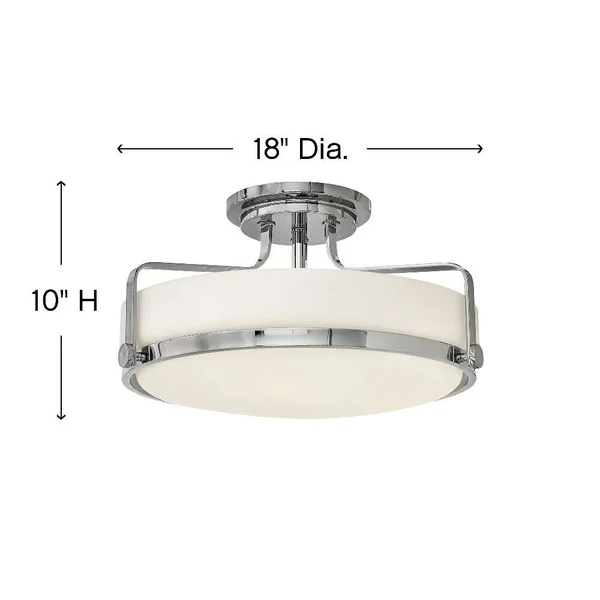 Hinkley Lighting 3643CM Harper Semi Flush Mount Light - Chrome