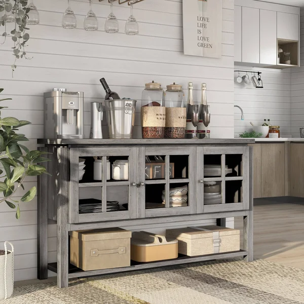 Furniture of America Wilbur Contemporary Buffet Table (White)