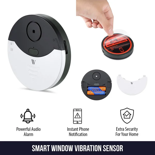 Smart Window Alarm Door Sensor - Vibration & Movement Detection 6-Pack