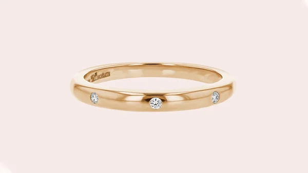 The 3 Diamonds Stacking Ring in Yellow Gold - No閙ie Fine Jewelry, Handcrafted for Life&s Every Moment