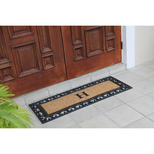 First Impression Myla Monogrammed Entry Doormat, Large Double Door