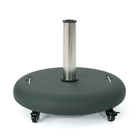 Contemporary Home Living 21.5x22 Green and Silver Contemporary Round Outdoor Patio Umbrella Holder
