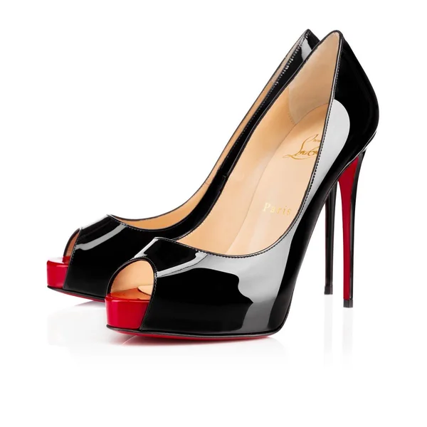 Christian Louboutin New Very Prive 120 Black/Red Patent Leather - Women Shoes