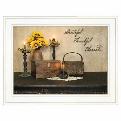 Grateful, Thankful, Blessing by Susie Boyer - Picture Frame Textual Art Print on Paper Gracie Oaks Format: White Framed