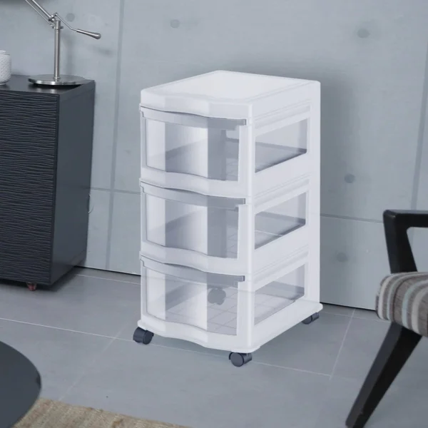 Life Story Classic 3-Shelf Storage Organizer Drawers - White (3 Pack)