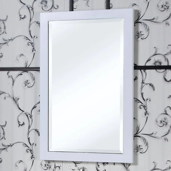 Infurniture IN3200-24M in Series 22-in Beveled Edge Wall Mirror - White