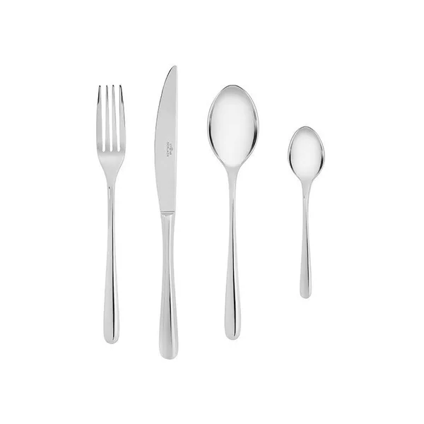 MUZA 24 Piece Stainless Steel Flatware Set, Silver