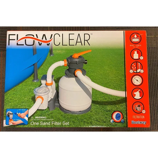 Bestway 58500E Flowclear 9 - 800 L Pump Sand Filter, White/Gray