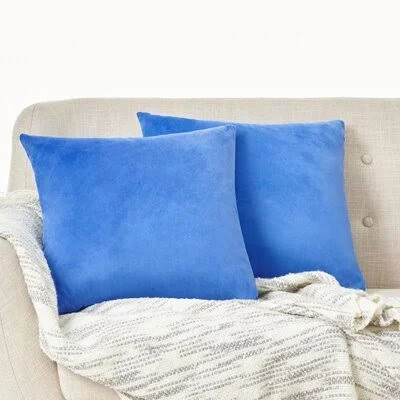 Mercer41 Soft Fabric Velvet Throw Pillow Covers Mercer41 Color: Blue, Size: 22x22 x 22x22