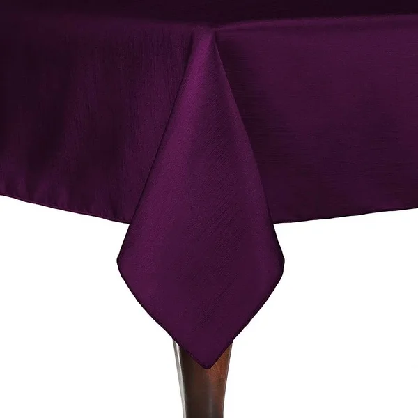 Ultimate Textile Reversible Shantung Satin - Majestic 52 x 70-Inch Rectangular Tablecloth - Purple