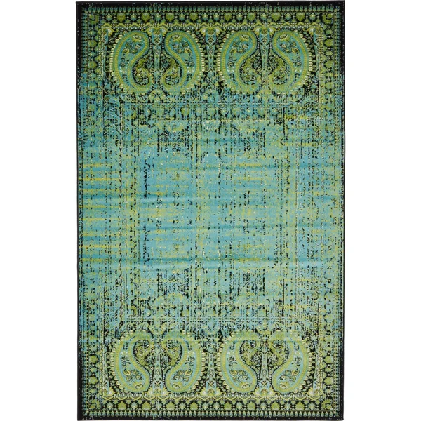Unique Loom Imperial Anatolla Area Rug (5& x 8& - Aquamarine)