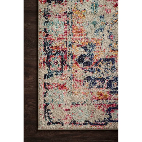 Alexander Home Vintage Bohemian Pink/ Ivory Multi Medallion Distressed Rug - 4& x 5&7 inch - Multicolor