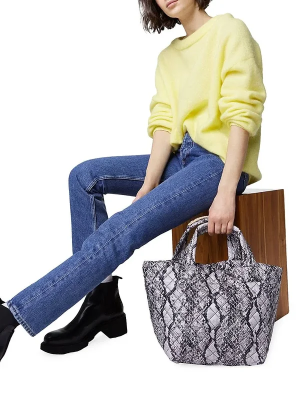 MZ Wallace Grey Snake Small Metro Tote