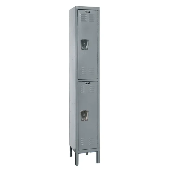 Premium 2 Tier 1 Wide School Locker Hallowell Size: 78x22 H x 15x22 W x 18x22 D - Color: Dark Gray