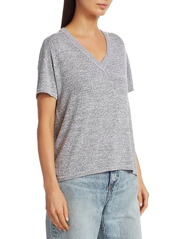 Rag & Bone Women's Avryl V-Neck T-Shirt 0400012129014 - Large, Light Heather Grey