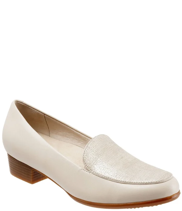 Trotters Women's Monarch - Nude Metallic Linen Size: 10 N