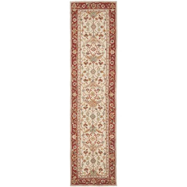 Safavieh Chelsea HK751C 2&6x22 x 10&0x22 Runner Ivory, Red Area Rug