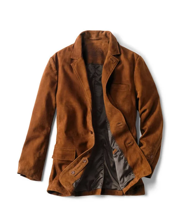 Men's Presidential Suede Blazer - Brown, Size 46, Orvis