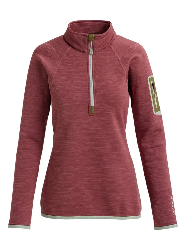Burton Women's [ak] Turbine Quarter Zip Fleece, Rose Brown Heather, L