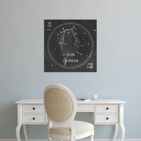 Easy Art Prints Sara Zieve Miller's 'Night Sky Gemini' Premium Canvas Art - 12 x 12 - Brazilian Barnwood Frame