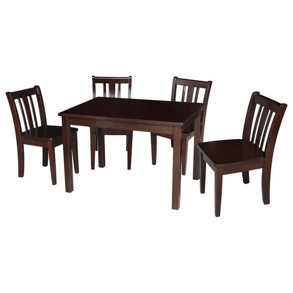 International Concepts Rich Mocha Table with 4 San Remo Juvenile Chairs