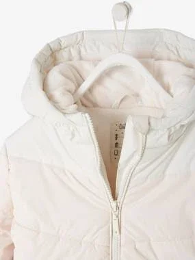 Hooded Colourblock Jacket, Polar Fleece lining, for Girls Blue
