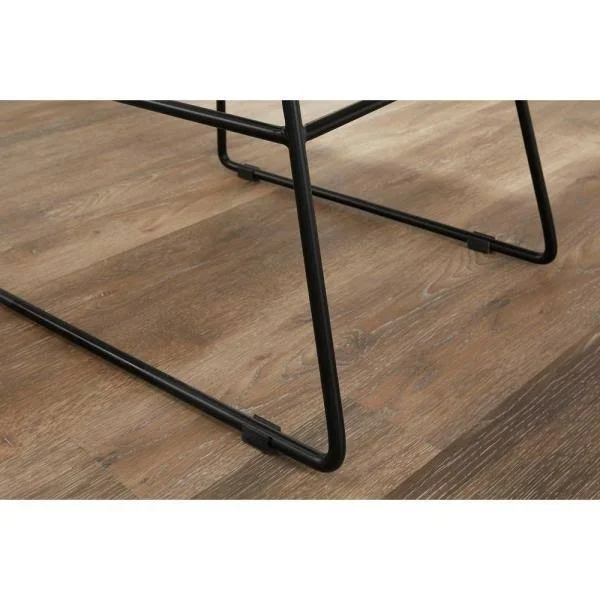 Home Decorators Collection Ivers Black Metal Upholstered Bar Stool with Back and Antique Brown Seat (18.5 in. W x 45 in. H), Ant