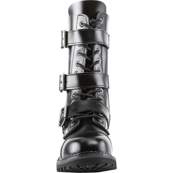 Demonia Riot-12 - Black Leather
