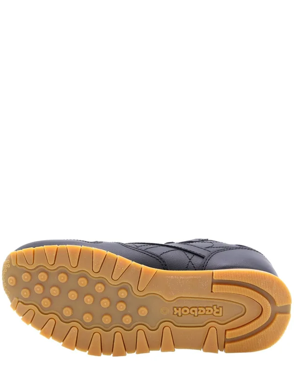 Reebok Classic Leather Black/Gum Preschool Kids& Shoes, Size: 1.5