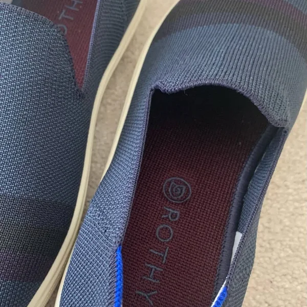 Rothy&s Navy Blue Slip-On Sneakers, Night Stripe, Size 9