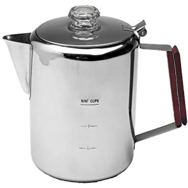 Texsport 9 Cup Stainless Steel Percolator Coffee Maker for Outdoor Camping