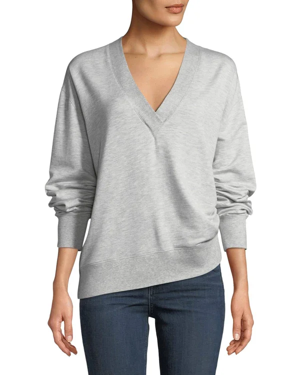 Rag & Bone Women's Flora V-Neck Pullover - Heather Grey - Size Medium