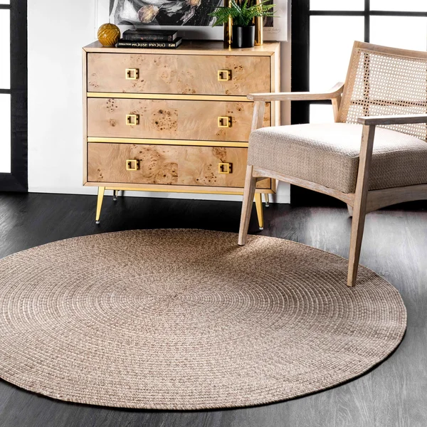 nuLOOM Lefebvre Braided Indoor/Outdoor Area Rug - 5& Round, Tan