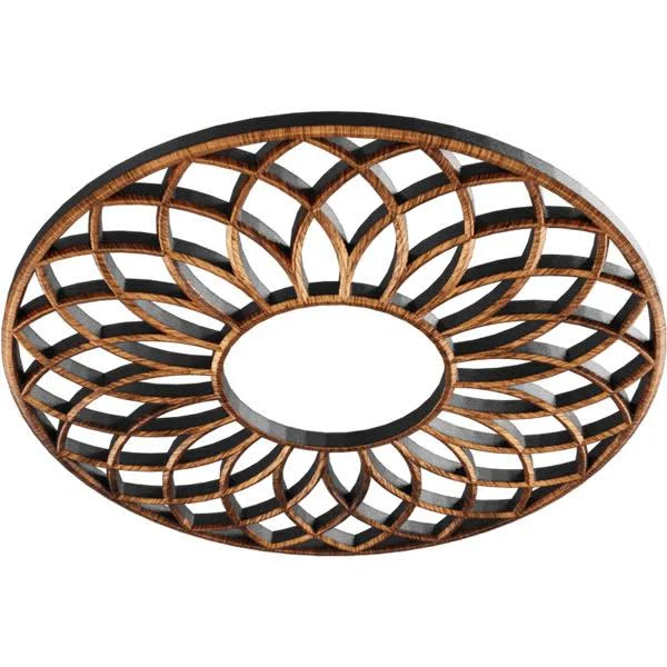 Ekena Millwork CMPP28CNACO 28x22OD x 9 5/8x22ID x 3/4x22P Cannes Architectural Grade PVC Pierced Ceiling Medallion, Antiqued Cop