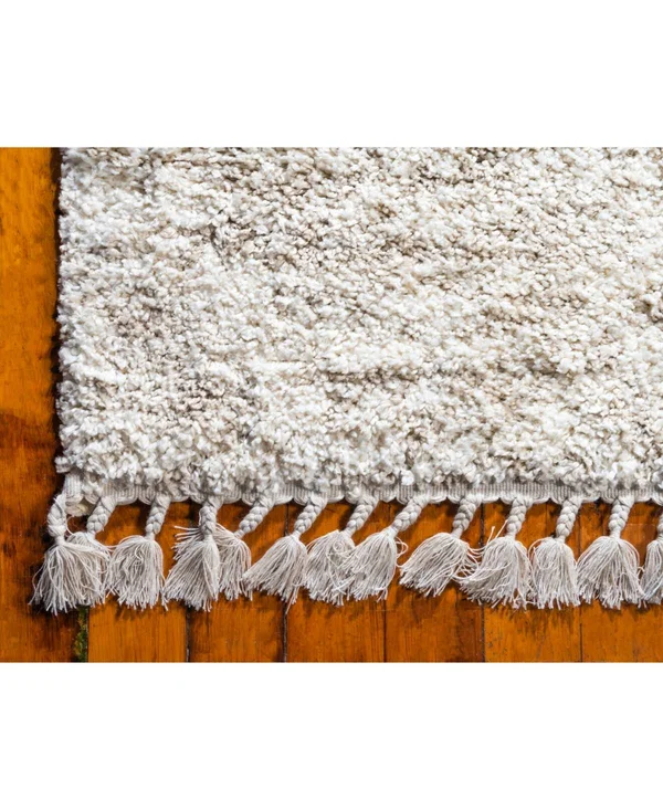 Unique Loom Hygge Shag Misty Ivory 8 ft. x 10 ft. Area Rug