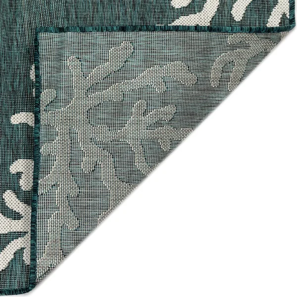Liora Manne Carmel Coral Indoor/Outdoor Rug Teal 4&10x22X7&6x22