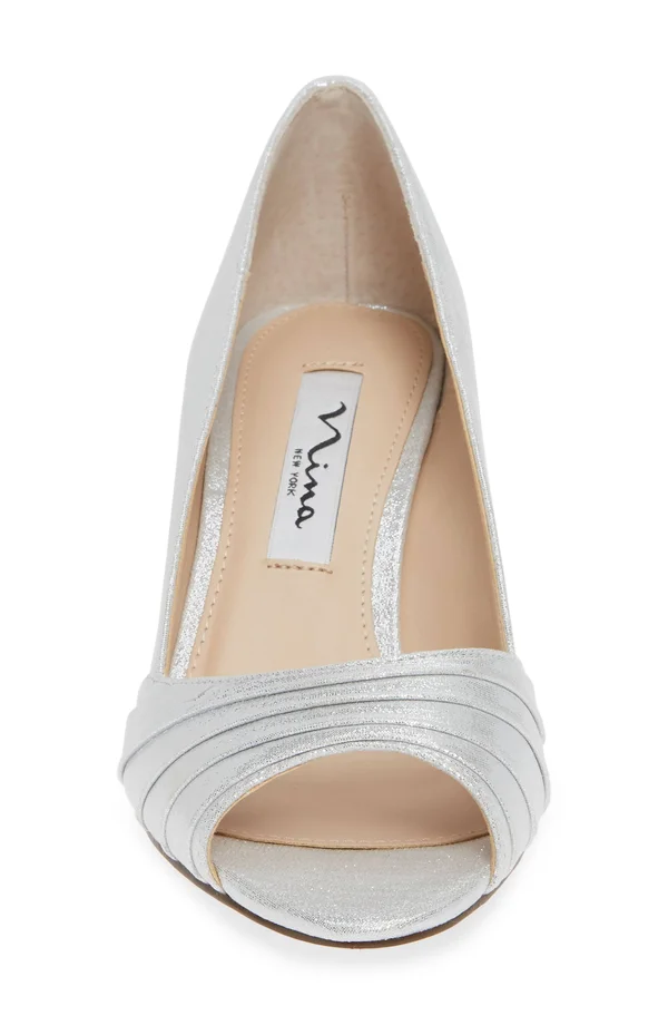 Women's Nina Chezare Open-Toe Pump, Size: 5, Blue